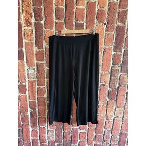 J. Jill Womens Black Pull On Flowy Wide Leg Pants Size Large Petite NWT